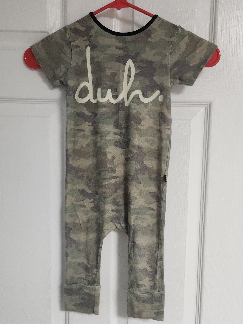 RAGS Camo "duh." Short-Sleeve Baby Romper